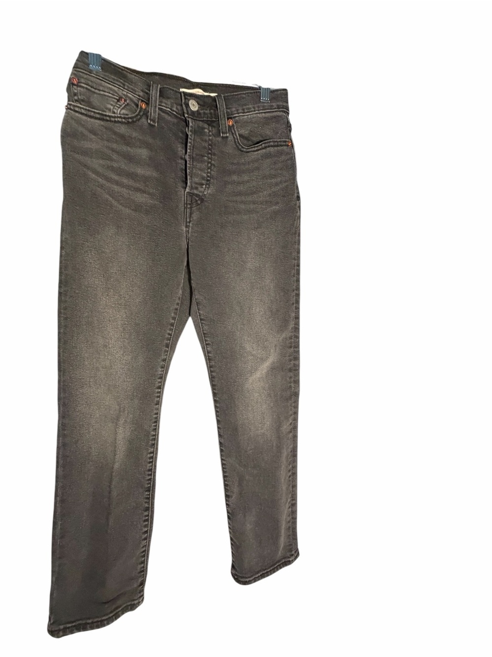 Levis Wedgie Straight Leg Black Button Fly Jeans Sz 27